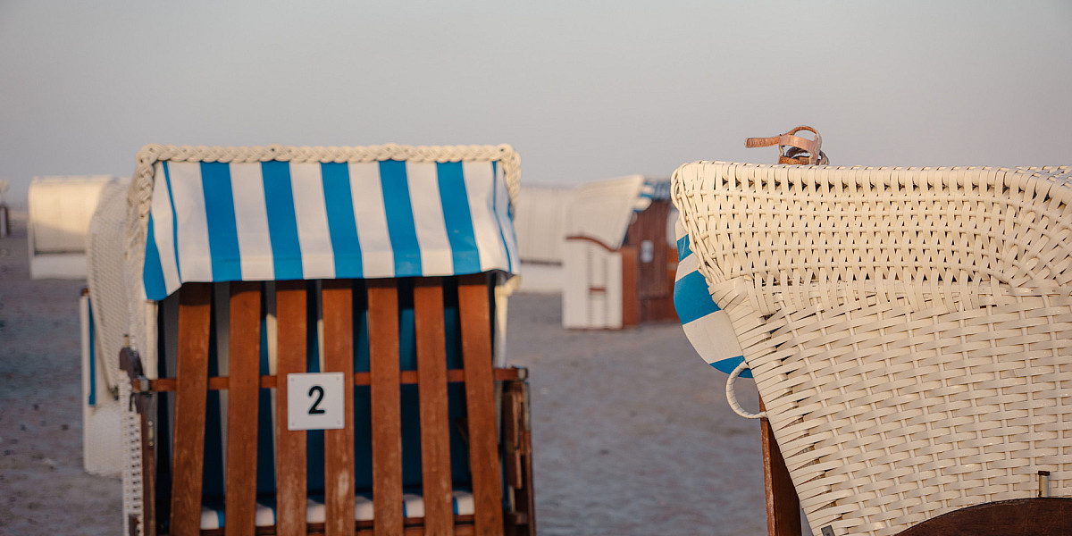 Blick auf Strandkörbe