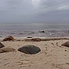Blick auf das düstere Meer