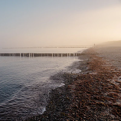 Blick auf die nebelige Ostsee