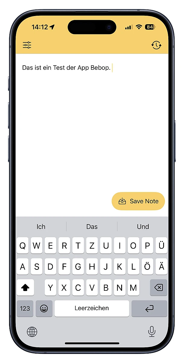 Screenshot der App