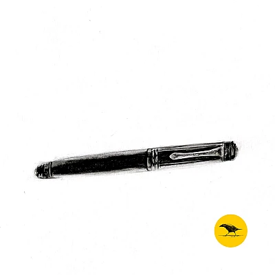 Tintezeichnung eines Füllhalters